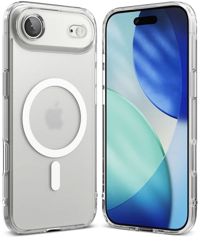 Ringke Fusion Magnetic | Hoesje Geschikt voor Apple iPhone Air | Compatibel met MagSafe / Qi2 | Back Cover met Militaire Standaard | Matte Transparant