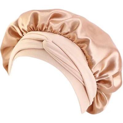 Satijnen Slaapmuts Melkzijde Nachtmuts Gescheurde Melkmutsen Hoofdband Mutsrand Wikkel Beschermt Krullend Gevlochten Haar beige