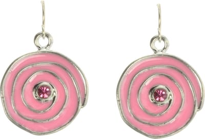 Behave - Ronde oorhangers roze met kristalsteen - Modeaccessoire