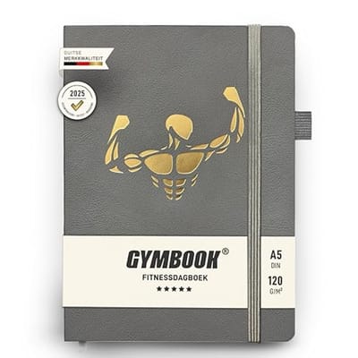 Fitness Dagboek - Trainingsplanner Logboek - Voortgang Bijhouden - Waterafstotende Kaft - A5 Formaat - Grijs
