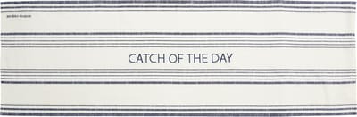 Riviera Maison Tafelloper gestreept Blauw, Wit - Catch Of The Day Tafelrunner 150x50 - Katoen