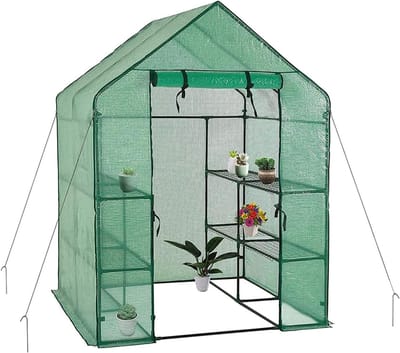 Inloop Tuinkas - Kweekkas Plantenkas - Planten Beschermen - UV-Proof Waterdicht - 140x70x194 cm - Groen