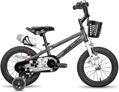 14 inch Kinderfiets met zijwieltjes en mand - Geschikt voor Jongens en Meisjes (3-5 jaar)