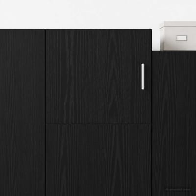 vidaXL - Wandkast - Zwart - eiken - 45 - x - 42,5 - x - 40 - cm - Bewerkt - hout