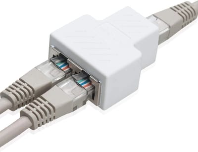 RJ45 Splitter Adapter, Cat 5/Cat 6 Ethernet Connector voor Netwerk, 1 Tot 2 Dual Female Port