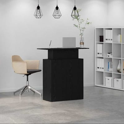 vidaXL - Receptiebalie - zwart - 100x40x104 - cm - bewerkt - hout