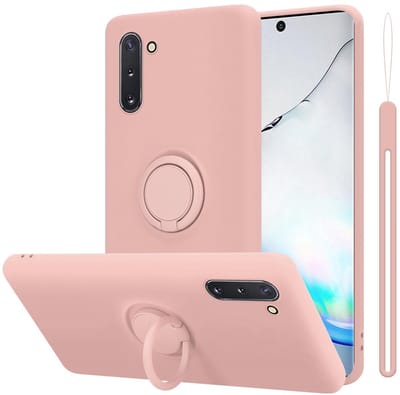Cadorabo Hoesje geschikt voor Samsung Galaxy NOTE 10 in LIQUID ROZE - Beschermhoes van flexibel TPU silicone Case Cover met ring