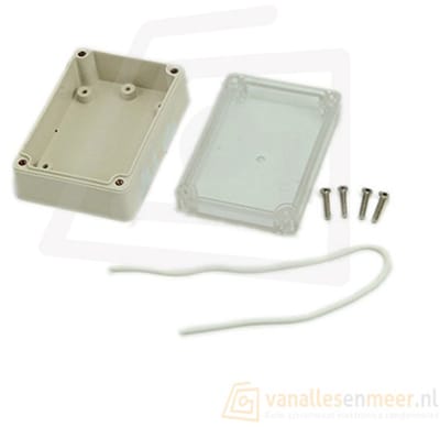 Behuizing voor elektronica 100x68x50mm transparante deksel