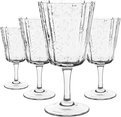 Laura Ashley Wijnglazen set van 4 - Rode wijn en Witte Wijn - Groen 36 cl. - Mondgeblazen - Giftset