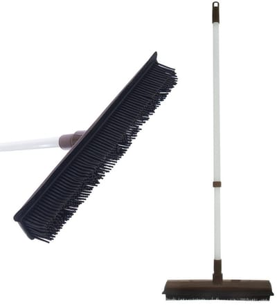 Orion - Telescoopstalen Rubber Bezem - 73-126 cm - Waterspuit