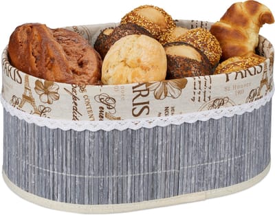 broodmandje - stof - bamboe - 16 x 34 x 24 cm