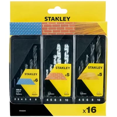 Stanley Multimateriaalboor Set - Diam. 2-10mm - 16 Stuks