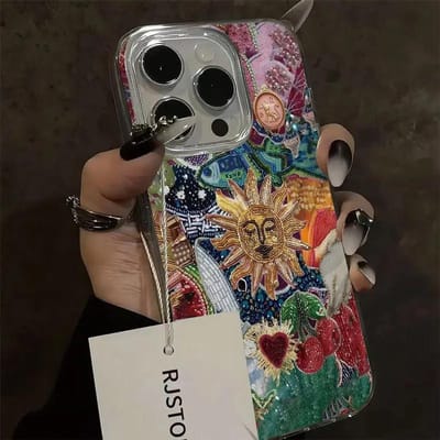 Luxe Abstracte Zon Siliconen Telefoonhoesje Voor iPhone 16 15 Pro Max Plus 16E 14 13 12 11 Pro Max XR X XS 7 8 Plus Schokbestendige Hoes For iPhone 14