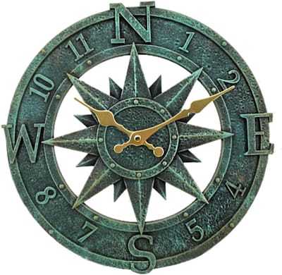 wandklok 30 cm waterdicht tuin- en keukenwandklok, industriële 3D ontwerp - tikken (turquoise), TY1118