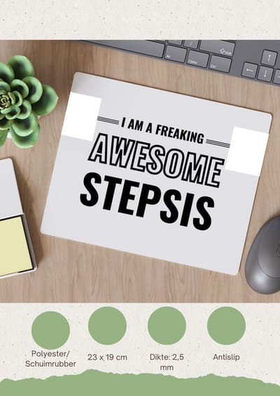 Akyol - i am a freaking awesome stepsis Muismat - Zus - de meest geweldigste stiefzus - verjaardagscadeau - verjaardag - cadeau - cadeautje voor zus - zus artikelen - kado - geschenk - gift - 23 bij 19 cm