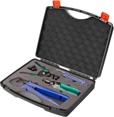 Professionele Gereedschapset - Netwerk Installatie Kit - Solar Kabel Bewerking - Inclusief Krimp Stripper - 2.5 4 6 mm² - Zilver