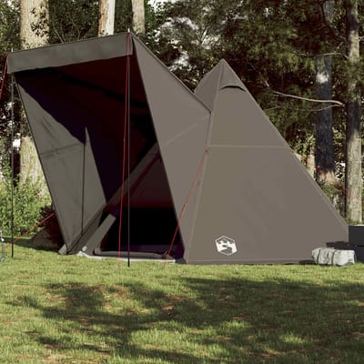 Vidaxl Tipi Tente Familiale, 6 Personnes, Marron, Imperméable
