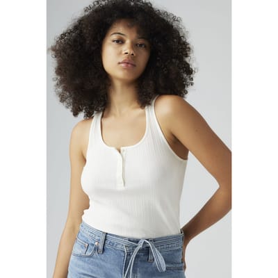 Levi's Vacationer Ribbed Tank Top White Größe: S | Tanktops Outlet | Damen | Weiß