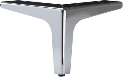 FLE - Massief stalen meubelpoot chroom hoek 14 bij 14 cm en hoogte 11 cm