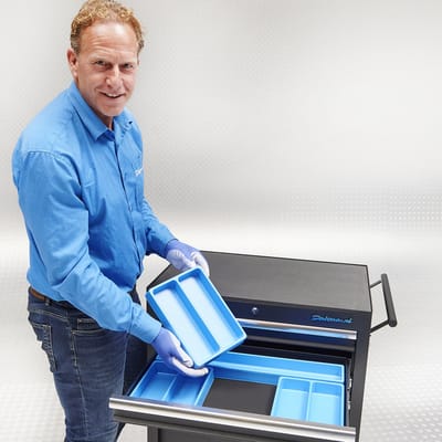 Datona® Vakverdeling met 2 compartimenten - 20 stuks - Blauw