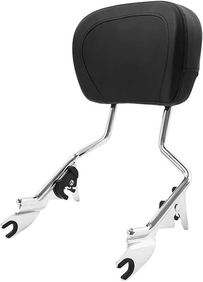 Motorfiets Rugleuning - Passagierssteun Achter - Comfortabele Ritten - Afneembaar Ontwerp - Universele Pasvorm - Zilver