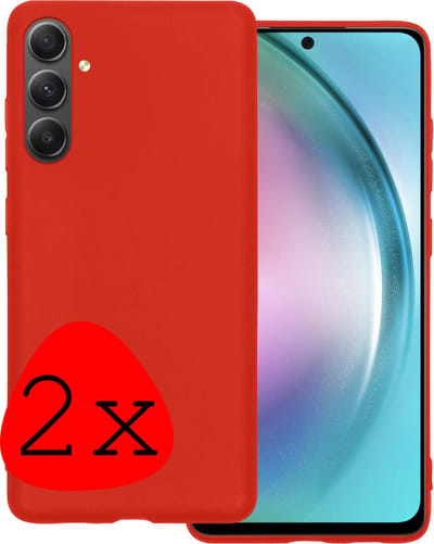 Hoesje 2 Stuks - Geschikt voor Samsung Galaxy A54 - Sterk & Shockproof - Case Siliconen - Back Cover - Telefoon Hoes - Rood