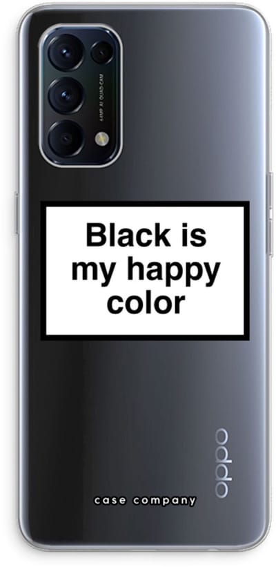 Case Company® - Hoesje geschikt voor Oppo Find X3 Lite hoesje - Black is my happy color - Soft Cover Telefoonhoesje - Bescherming aan alle Kanten en Schermrand