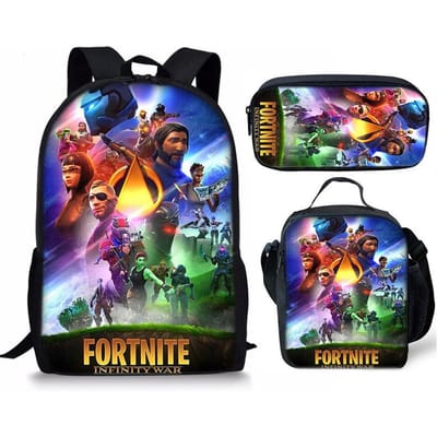 3 stuks Fortnite Activiteitenrugzak Anime Cartoon Schooltas Grote Capaciteit Student Schooltassen Etui Schattig En Charmant Lunchtas Verjaardagscadeau 3pcs