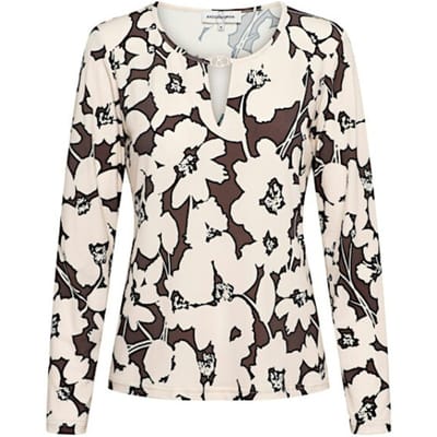 &Co Woman &co women top vigo big flower chocolate multi