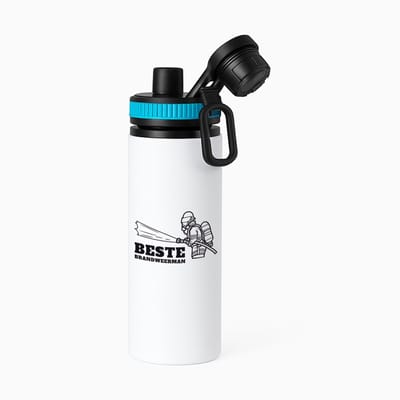 Hacebo® - Beste brandweerman waterfles met draaidop blauw - Beste brandweerman - collega - cadeau - water fles - 850ML