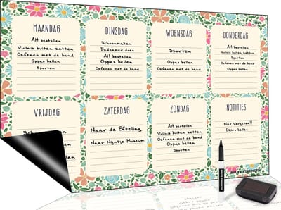 Brute Strength - Magnetisch Weekplanner whiteboard (28) - A3 - Planbord - Dagplanner kind  - To Do Planner kinderen