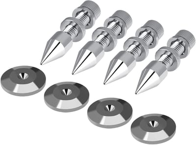 Luidspreker Spikes - Isolatie Pads - Audio Verbetering - Trillingen Minimaliseren - 11 x 60mm - Zilver