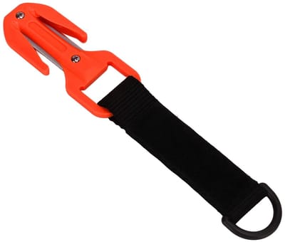 Dailygoods- Duikmes Veiligheidsdraadsnijder - Dubbelzijdige Snijder - Roestvrij Staal Lemmet - Inclusief Opbergtas - Stevige Nylon Behuizing