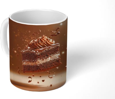 Mok - Koffiemok - Taart - Chocolade - Eten - Brownie - Mokken - 350 ML - Beker - Koffiemokken - Theemok
