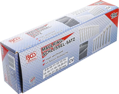 BGS Sleutelset - 19-delig - Satijn Verchroomd - Tetron Hoes