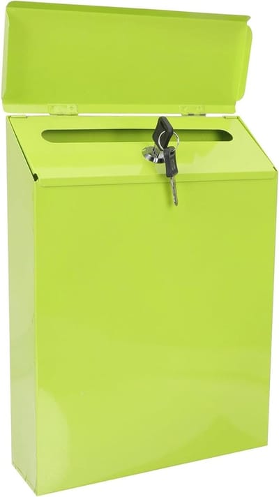 Brievenbus Met Slot - Wandbrievenbus Buiten - Post Ontvangen - Grote Opbergruimte - 22x30x6 cm - Groen