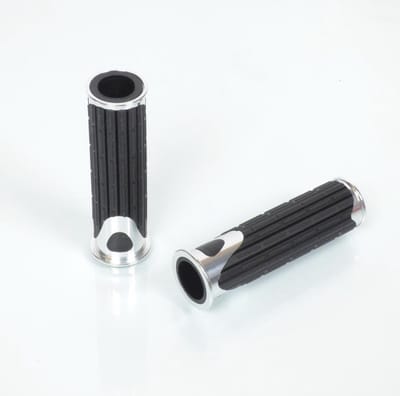 paar mad gazby retro 70's café racer motorfiets handvatten zilver Ø22