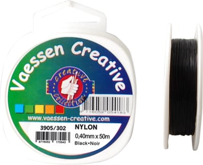 Hobby binddraad - zwart - 50 meter - dikte 0,4 - nylon - sieradendraad - nylon draad op rol