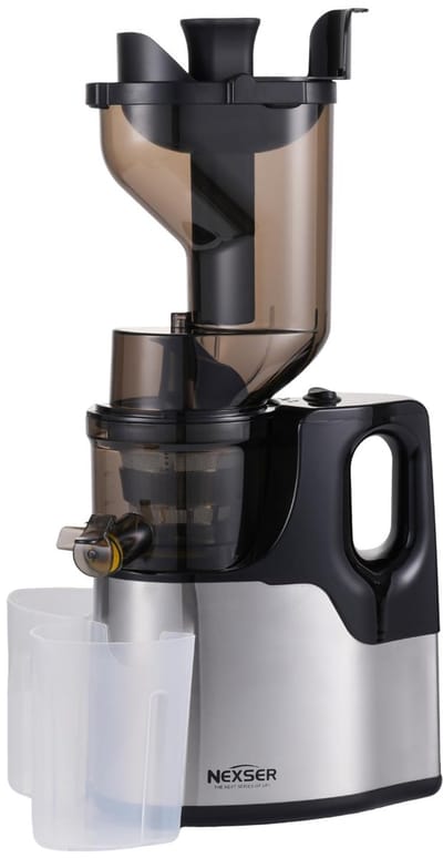 150W Slow Juicer – Slowjuicer voor Groenten & Fruit - XXL – RVS Mes & Zelfreinigend – Zilver