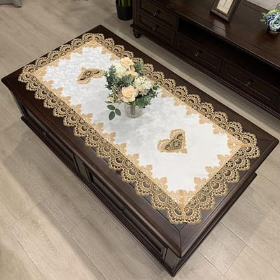 Tafelkleed Rechthoekig Tafelkleed Europees Geborduurd Koffietafelhoes Tafel Westerse Thee bloem Effen Kleur Stof Kant Boek 50X100cm