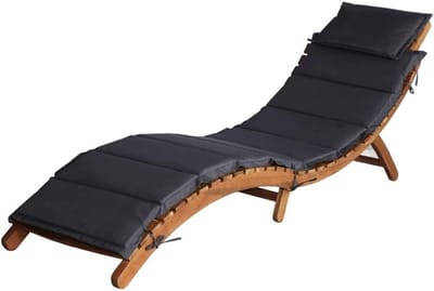 Ligstoel met kussens - Loungestoel Zonnebed - Ontspannen in de tuin - Massief acaciahouten frame
