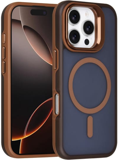 TUNIQ Back cover voor iPhone 16 Pro - MagSafe - Met Camera Stand - Goud