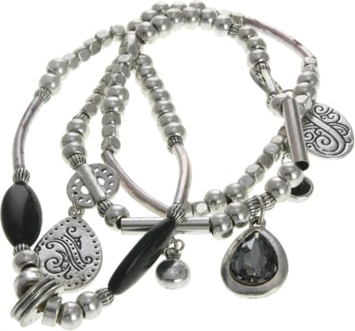 Behave - dames armband met bedels zilverkleur - bohemian casual stijl
