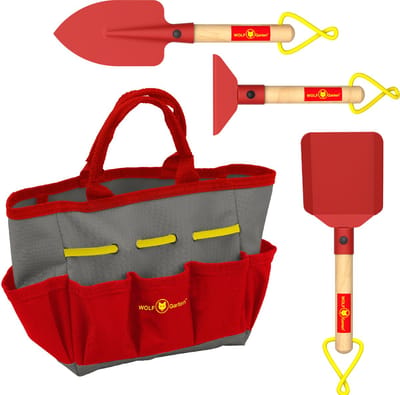 Red Toolbox Speelgoedgereedschapskoffer - Wolf Garten Kinder Speelgoed – 4-delige tuingereedschapset met tuintas RC Model Kant en Klaar