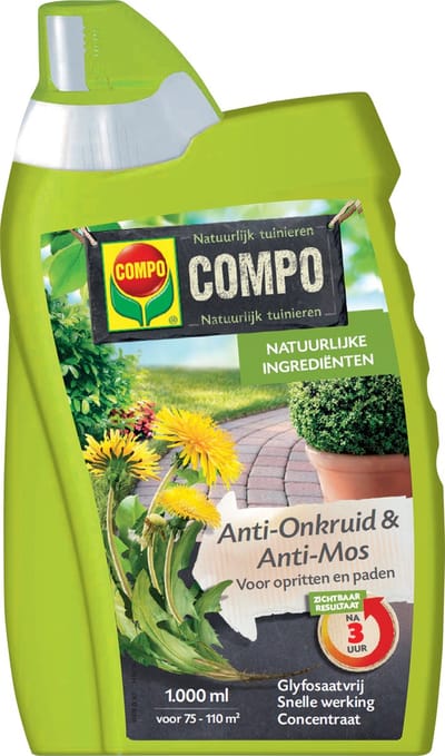 Compo Anti-onkruid & Anti-mos Concentraat - Voor Paden En Terrassen - 1l Voor 110m²