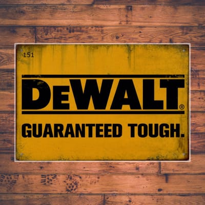 Wandbordje DeWalt Gereedschap Logo Accu Geerdschap