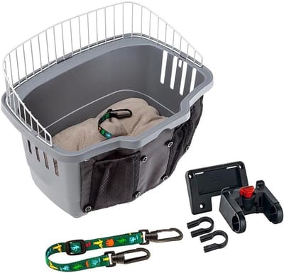 Fietsmand Hond - Reisbox Dier - Samen Fietsen - Snelkoppelingssysteem - 47 x 355 cm - Grijs