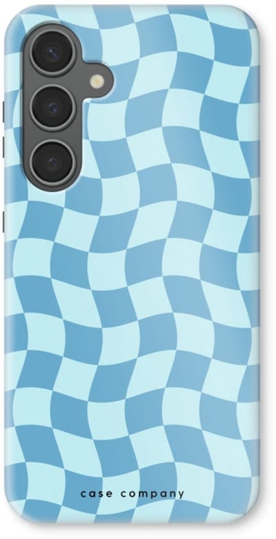 Case Company® - Hoesje geschikt voor Samsung Galaxy S24 Plus hoesje - Grid Blauw - Tough Case - Maximale Bescherming alle Kanten en Schermrand