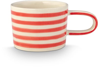 VT Wonen Mok Stripes Rood Keramiek 350 ml