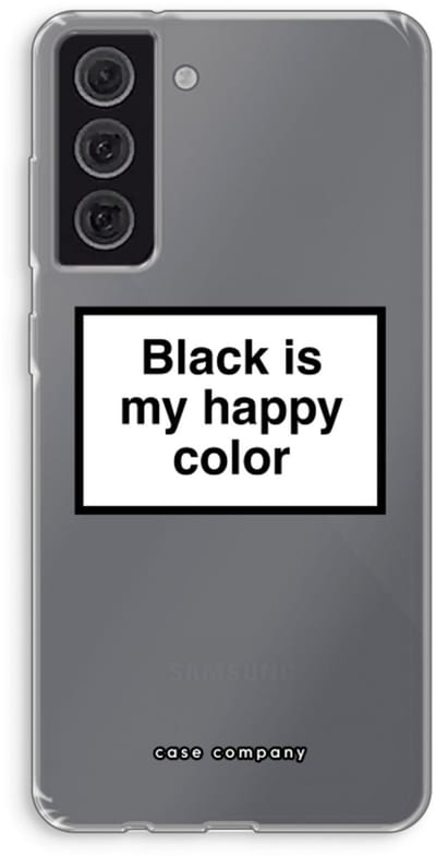 Hoesje geschikt voor Samsung Galaxy S21 FE hoesje - Black is my happy color - Soft Cover Telefoonhoesje - Bescherming aan alle Kanten en Schermrand